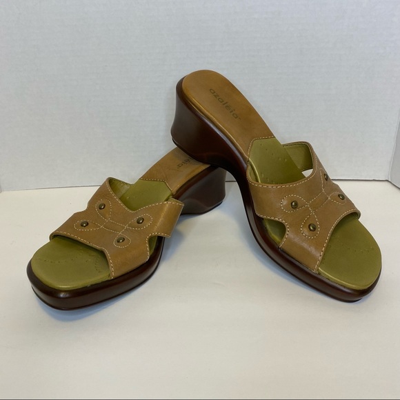Azaleia Leather Sandals Tan Women’s Size 8.5M - Picture 1 of 9
